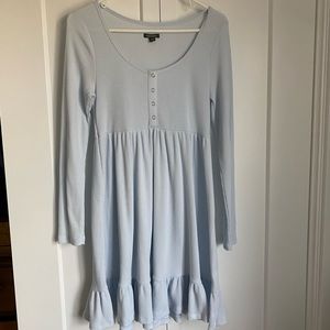 medium blue long sleeve mini dress